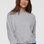 LAT Womens Relaxed Boxy Fleece Crewneck Sweatshirt - Heather Grey