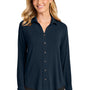 Port Authority Womens Luxe Knit Button Down Long Sleeve Tunic - River Navy Blue