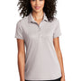 Port Authority Womens Gingham Moisture Wicking Short Sleeve Polo Shirt - Gusty Grey/White - Closeout