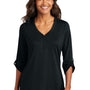 Port Authority Womens City Easy Care Moisture Wicking 3/4 Sleeve Tunic - Black