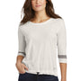New Era Womens Moisture Wicking 3/4 Sleeve Crewneck T-Shirt - White/Shadow Grey