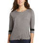 New Era Womens Moisture Wicking 3/4 Sleeve Crewneck T-Shirt - Shadow Grey/Black