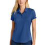 New Era Womens Power Moisture Wicking Short Sleeve Polo Shirt - Heather Royal Blue