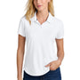 New Era Womens Power Moisture Wicking Short Sleeve Polo Shirt - White