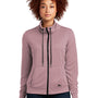 New Era Womens Performance Terry Full Zip Sweatshirt w/ Pockets - Heather Dusty Mauve