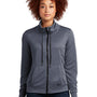 New Era Womens Performance Terry Full Zip Sweatshirt w/ Pockets - Heather True Navy Blue