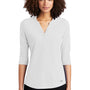 Ogio Womens Jewel Moisture Wicking 3/4 Sleeve Polo Shirt - Bright White