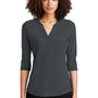 Ogio Womens Jewel Moisture Wicking 3/4 Sleeve Polo Shirt - Diesel Grey