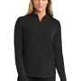 Ogio Womens Motion Moisture Wicking 1/4 Zip Sweatshirt w/ Pocket - Blacktop