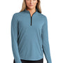 Ogio Womens Motion Moisture Wicking 1/4 Zip Sweatshirt w/ Pocket - Mist Blue