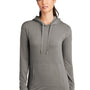 Ogio Womens Luuma Flex Hooded Sweatshirt Hoodie w/ Pockets - Heather Petrol Grey