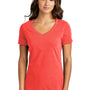 Port & Company Womens Beach Wash Garment Dyed Short Sleeve V-Neck T-Shirt - Poppy Red
