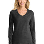 Port & Company Womens Fan Favorite Long Sleeve V-Neck T-Shirt - Heather Dark Grey