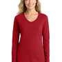 Port & Company Womens Fan Favorite Long Sleeve V-Neck T-Shirt - Team Cardinal Red