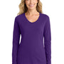 Port & Company Womens Fan Favorite Long Sleeve V-Neck T-Shirt - Team Purple