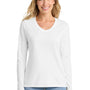 Port & Company Womens Fan Favorite Long Sleeve V-Neck T-Shirt - White