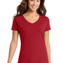 Port & Company Womens Fan Favorite Short Sleeve V-Neck T-Shirt - Team Cardinal Red