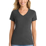 Port & Company Womens Fan Favorite Short Sleeve V-Neck T-Shirt - Heather Black