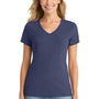 Port & Company Womens Fan Favorite Short Sleeve V-Neck T-Shirt - Heather Team Navy Blue