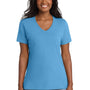 Port & Company Womens Core Short Sleeve V-Neck T-Shirt - Aquatic Blue