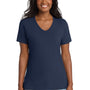 Port & Company Womens Core Short Sleeve V-Neck T-Shirt - Navy Blue