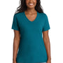 Port & Company Womens Core Short Sleeve V-Neck T-Shirt - Teal Blue