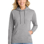 Port & Company Womens Core Fleece Hooded Sweatshirt Hoodie w/ Pouch Pocket - Heather Grey
