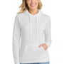 Port & Company Womens Core Fleece Hooded Sweatshirt Hoodie w/ Pouch Pocket - White