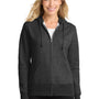 Port & Company Womens Core Pill Resistant Fleece Full Zip Hooded Sweatshirt Hoodie w/ Pockets - Heather Dark Grey