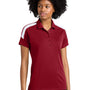 Sport-Tek Womens Moisture Wicking Competitor United Short Sleeve Polo Shirt - Deep Red/White