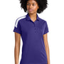 Sport-Tek Womens Moisture Wicking Competitor United Short Sleeve Polo Shirt - Purple/White