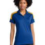 Sport-Tek Womens Moisture Wicking Competitor United Short Sleeve Polo Shirt - True Royal Blue/Gold