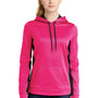 Sport-Tek Womens Sport-Wick Moisture Wicking Fleece Hooded Sweatshirt Hoodie w/ Pouch Pocket - Neon Pink/Black - Closeout