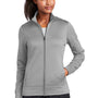 Sport-Tek Womens Sport-Wick Moisture Wicking Fleece Full Zip Sweatshirt w/ Pockets - Silver Grey