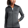 Sport-Tek Womens Sport-Wick Moisture Wicking Fleece Full Zip Sweatshirt w/ Pockets - Dark Smoke Grey