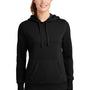 Sport-Tek Womens Shrink Resistant Fleece Hooded Sweatshirt Hoodie w/ Pouch Pocket - Black