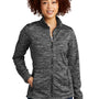 Sport-Tek Womens Electric Heather Water Resistant Full Zip Jacket - Black Electric - Closeout