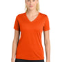 Sport-Tek Womens RacerMesh Moisture Wicking Short Sleeve V-Neck T-Shirt - Neon Orange