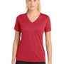 Sport-Tek Womens RacerMesh Moisture Wicking Short Sleeve V-Neck T-Shirt - True Red