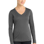 Sport-Tek Womens Competitor Moisture Wicking Long Sleeve V-Neck T-Shirt - Iron Grey