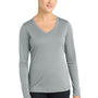 Sport-Tek Womens Competitor Moisture Wicking Long Sleeve V-Neck T-Shirt - Silver Grey