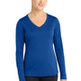Sport-Tek Womens Competitor Moisture Wicking Long Sleeve V-Neck T-Shirt - True Royal Blue