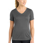 Sport-Tek Womens Competitor Moisture Wicking Short Sleeve V-Neck T-Shirt - Iron Grey