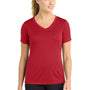 Sport-Tek Womens Competitor Moisture Wicking Short Sleeve V-Neck T-Shirt - True Red