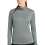 Sport-Tek Womens Competitor Moisture Wicking 1/4 Zip Sweatshirt - Concrete Grey