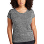 Sport-Tek Womens Electric Heather Moisture Wicking Short Sleeve Crewneck T-Shirt - Grey Black Electric - Closeout