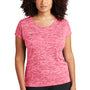 Sport-Tek Womens Electric Heather Moisture Wicking Short Sleeve Crewneck T-Shirt - Power Pink Electric - Closeout