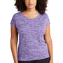 Sport-Tek Womens Electric Heather Moisture Wicking Short Sleeve Crewneck T-Shirt - Purple Electric - Closeout