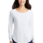 Sport-Tek Womens Moisture Wicking Long Sleeve Scoop Neck T-Shirt - White - Closeout