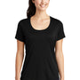Sport-Tek Womens Moisture Wicking Short Sleeve Scoop Neck T-Shirt - Black - Closeout